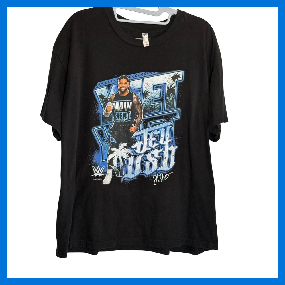 WWE Jey Uso Yeet Main Event Graphic T-Shirt Black Zuni Sportswear Mens Large